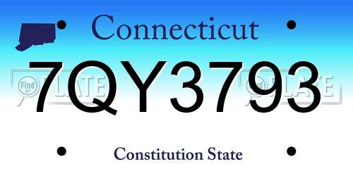 7QY3793 Connecticut License Plate