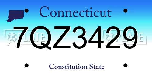 7QZ3429 Connecticut License Plate