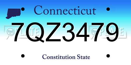 7QZ3479 Connecticut License Plate