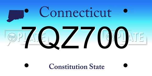 7QZ700 Connecticut License Plate