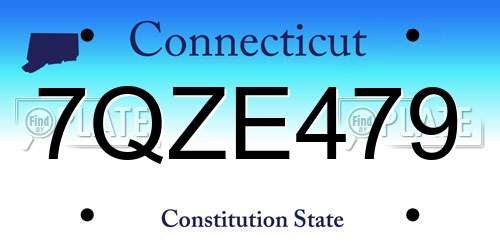 7QZE479 Connecticut License Plate