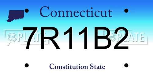 7R11B2 Connecticut License Plate