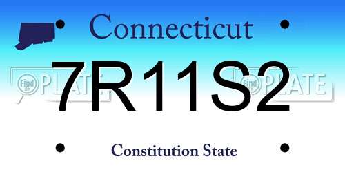 7R11S2 Connecticut License Plate