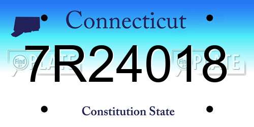 7R24018 Connecticut License Plate