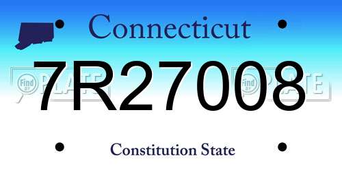 7R27008 Connecticut License Plate
