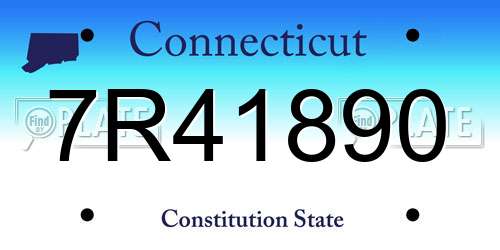 7R41890 Connecticut License Plate