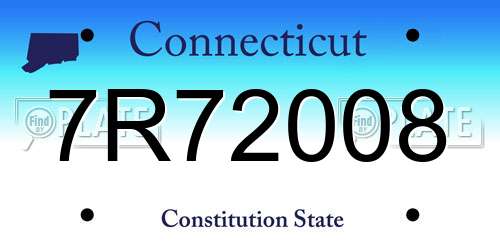 7R72008 Connecticut License Plate
