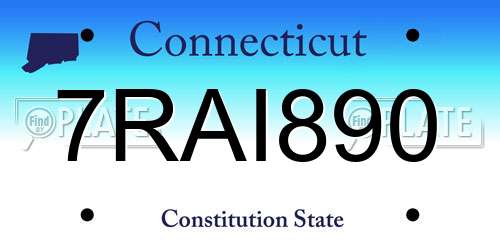 7RAI890 Connecticut License Plate