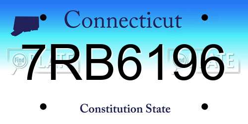 7RB6196 Connecticut License Plate