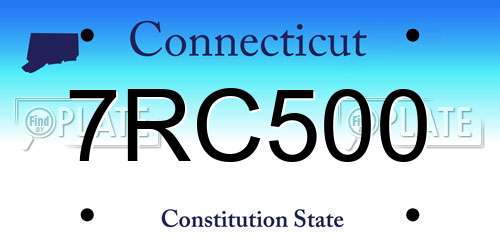 7RC500 Connecticut License Plate