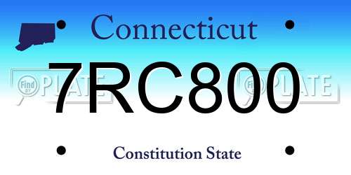 7RC800 Connecticut License Plate