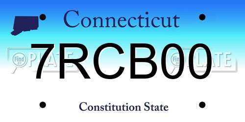 7RCB00 Connecticut License Plate