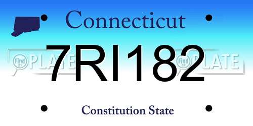 7RI182 Connecticut License Plate
