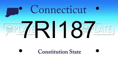 7RI187 Connecticut License Plate
