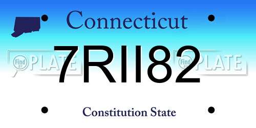 7RII82 Connecticut License Plate