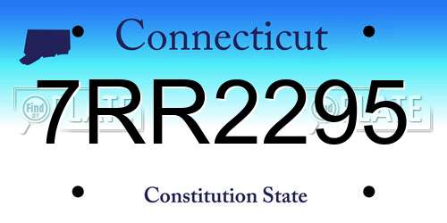 7RR2295 Connecticut License Plate