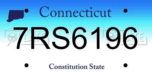 7RS6196 Connecticut License Plate