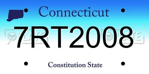 7RT2008 Connecticut License Plate