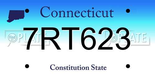 7RT623 Connecticut License Plate