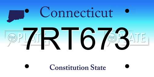 7RT673 Connecticut License Plate