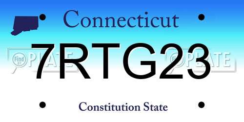 7RTG23 Connecticut License Plate