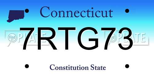 7RTG73 Connecticut License Plate