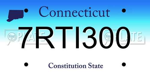 7RTI300 Connecticut License Plate