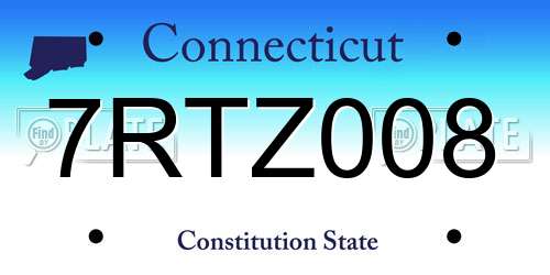 7RTZ008 Connecticut License Plate