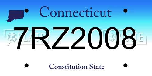 7RZ2008 Connecticut License Plate