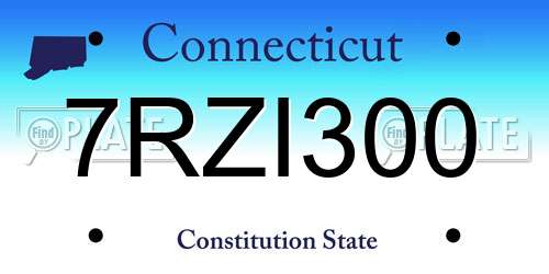 7RZI300 Connecticut License Plate
