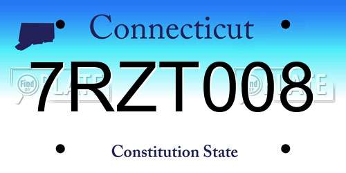 7RZT008 Connecticut License Plate