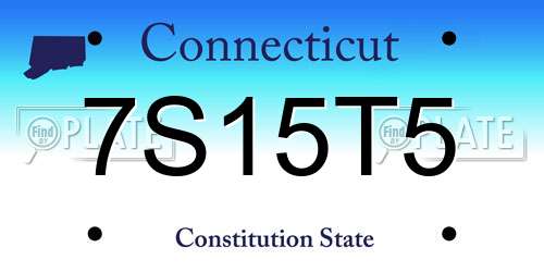 7S15T5 Connecticut License Plate