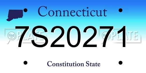 7S20271 Connecticut License Plate