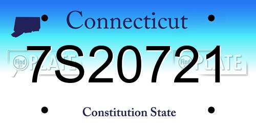 7S20721 Connecticut License Plate