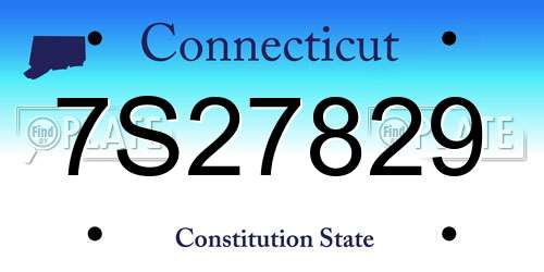 7S27829 Connecticut License Plate