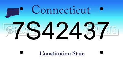 7S42437 Connecticut License Plate
