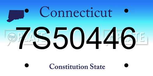 7S50446 Connecticut License Plate