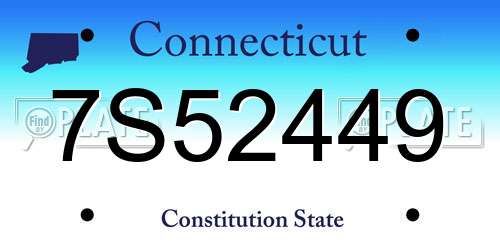 7S52449 Connecticut License Plate