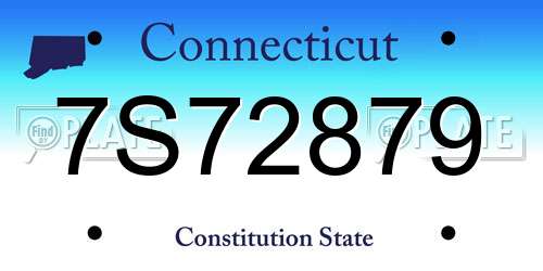7S72879 Connecticut License Plate