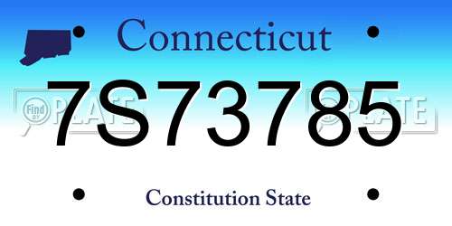 7S73785 Connecticut License Plate