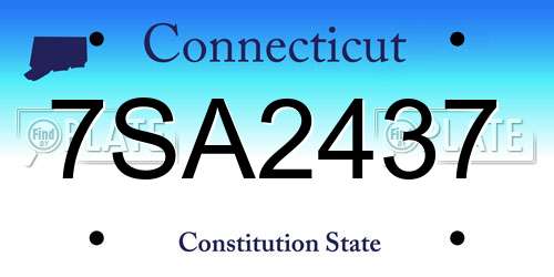 7SA2437 Connecticut License Plate