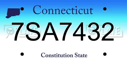 7SA7432 Connecticut License Plate