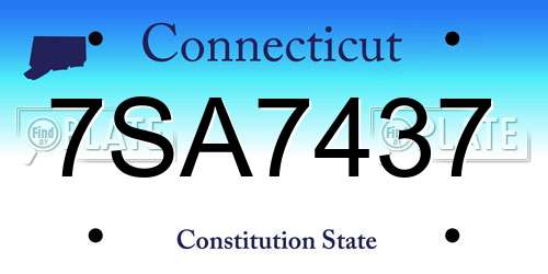 7SA7437 Connecticut License Plate