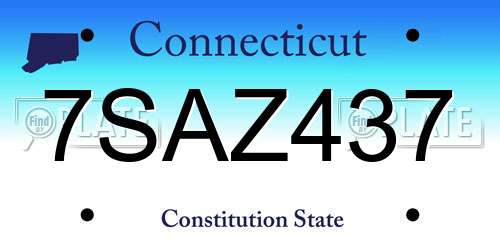 7SAZ437 Connecticut License Plate