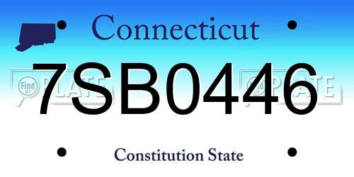 7SB0446 Connecticut License Plate