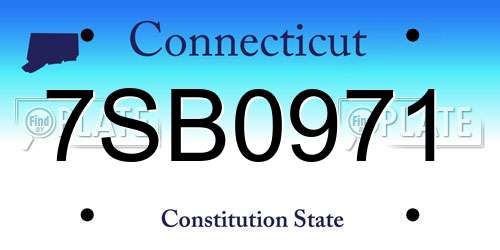 7SB0971 Connecticut License Plate