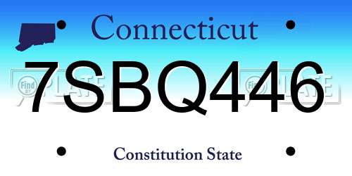 7SBQ446 Connecticut License Plate