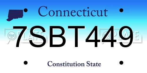 7SBT449 Connecticut License Plate