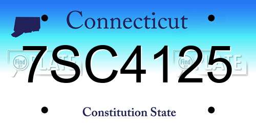 7SC4125 Connecticut License Plate
