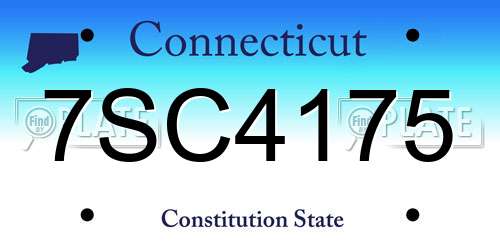 7SC4175 Connecticut License Plate